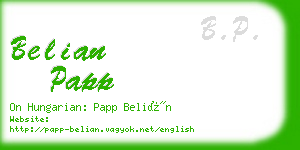 belian papp business card